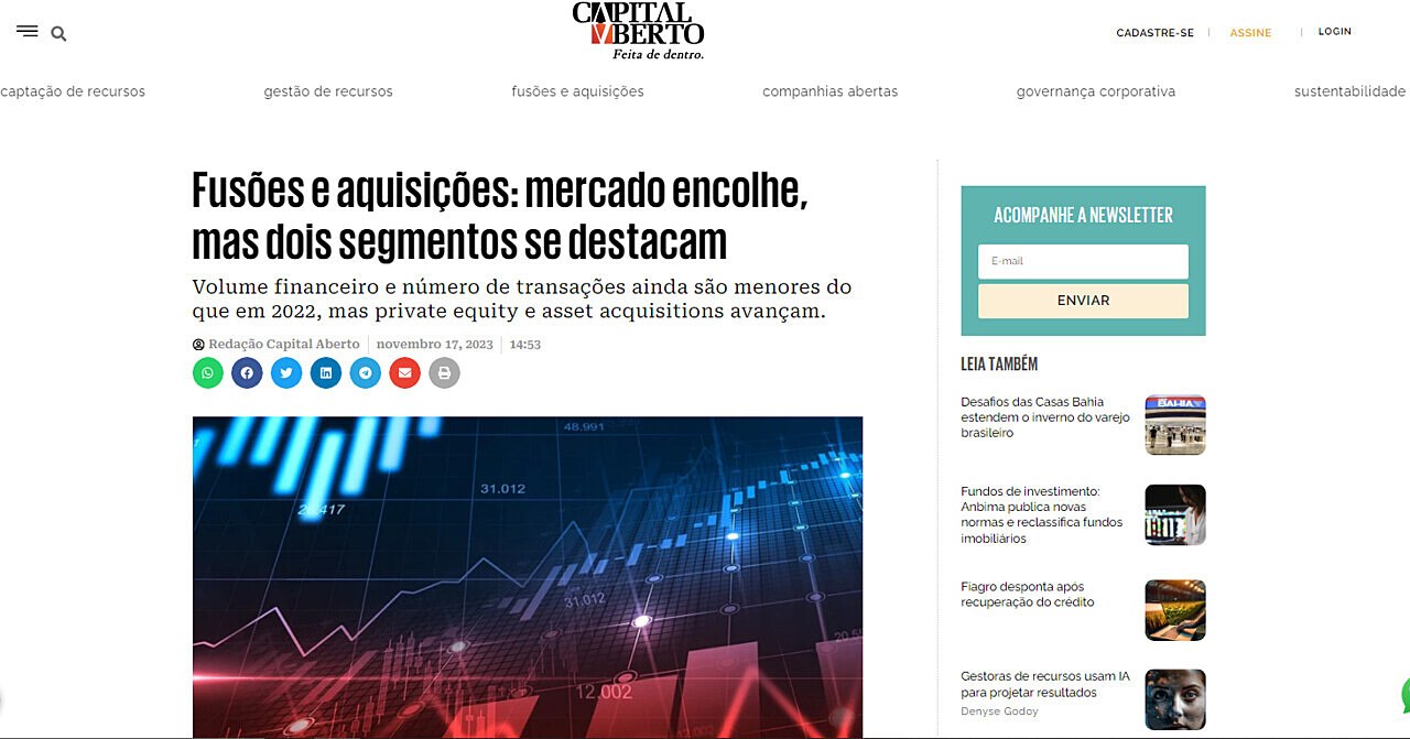 Fuses e aquisies: mercado encolhe, mas dois segmentos se destacam